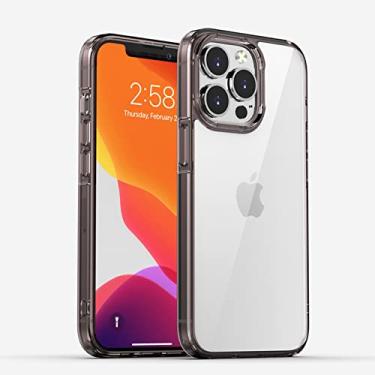 Imagem de Capa de acrílico transparente para iphone 13 12 pro max pc tpu híbrido original capa transparente para iphone 12 mini 13pro, marrom escuro, para iphone 12 promax