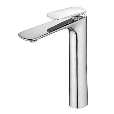 Imagem de LIDON Torneira de pia preta banheiro torneira de pia preta banheiro 1 furo torneira de vaidade preta 1 furo torneira de pia de latão banheiro 1 furo torneira quente e fria torneira do banheiro, cromo A (cor: cromo B)