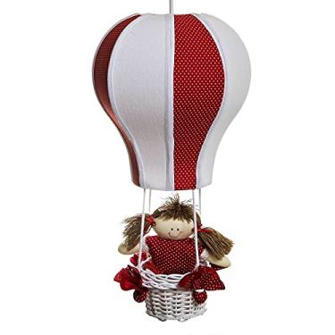 Imagem de Potinho de Mel Lustre Balão Cintura Quarto Bebê Infantil Menina Vermelho