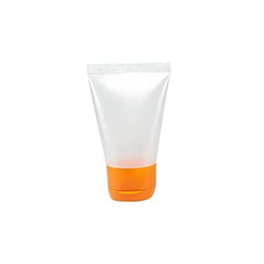 Imagem de BISNAGA PLÁSTICA TRANSPARENTE 30ML C/TAMPA FLIP TOP (50 PEÇAS) (laranja)