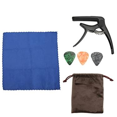 Imagem de Capo de guitarra,3 em 1 profissional de metal Capo clipe no tipo instrumento de cordas Capo com palheta para guitarras el¨¦tricas e ac¨²sticas, ukuleles, banjos e bandolim, Capo de guitarra cordas