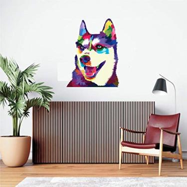 Imagem de Adesivo De Parede Husky color pet tamanho 50cmx60cm