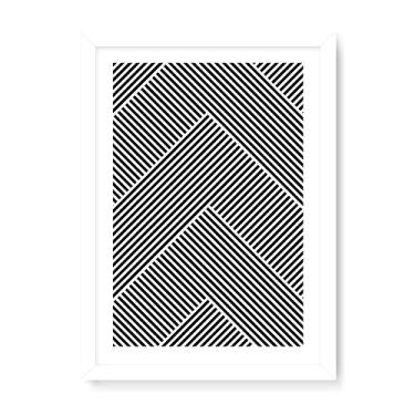 Imagem de Arte Maníacos Quadro Decorativo Optical Bordas - 23x16,25cm (Moldura em laca branca)