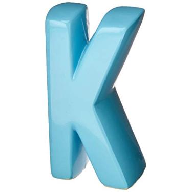 Imagem de Letra K Decorativa Ceramicas Pegorin Azul Bebe