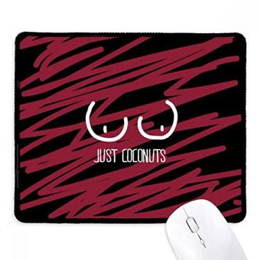 Imagem de Mousepad Just Coconuts divertido desenho vermelho rosa borda costurada tapete de borracha para jogos