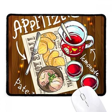 Imagem de Appetizer Lemonade Steak France Mousepad com borda costurada para jogos