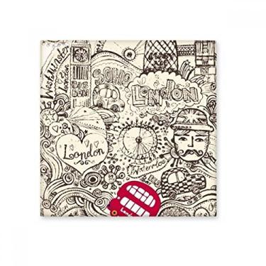 Imagem de Azulejo de cerâmica brilhante British Bus London Eyes Big Ben UK