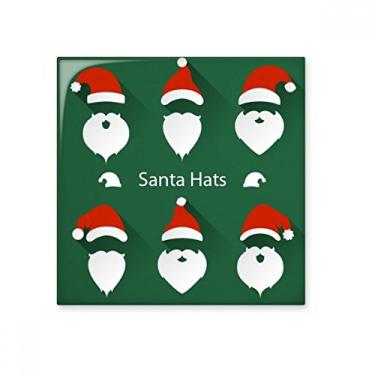 Imagem de Feliz Natal Papai Noel Retrato Azulejo de cerâmica brilhante Decalque Pedra adornada tijolo vitrificado