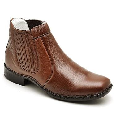 Imagem de Botina Casual Conforto Couro Marrom 1601 Tamanho:40;Cor:Marrom;Gênero:Homem