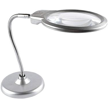 Imagem de JWCN Lupa de lupa de 20x, lupa de mesa, lupa de mão livre com luz e suporte dobrável com 2 luzes LED para leitura de atualizações sênior