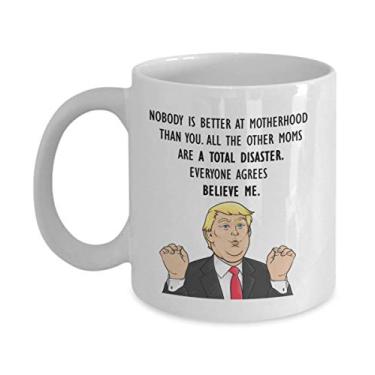 Imagem de Caneca engraçada Trump Head Mom – Caneca de café Donald Trump – Presentes para a mamãe – Presente para o Dia das Mães do Presidente