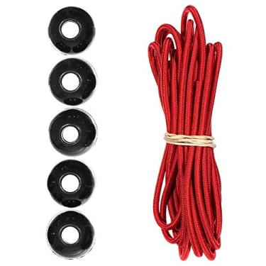 Imagem de Kits de cordas de choque Paracord Planet Ball – 3 m de cabo de choque de 0,5 cm – para acampamento, eventos, tendas, caminhadas, lonas e usos ao ar livre (vermelho imperial)