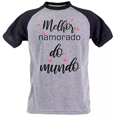 Imagem de Camiseta melhor namorado do mundo blusa amor tshirt Cor:Preto com Cinza;Tamanho:G