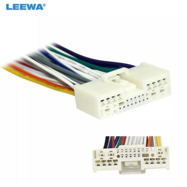 Imagem de Leewa-cabo adaptador de cablagem macho 24 pinos para carro mazda  cabo de conexão com áudio estéreo