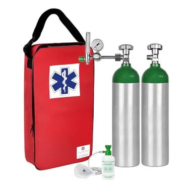 Imagem de Kit Oxigênio 3L 2 Cilindros Bolsa Vermelha