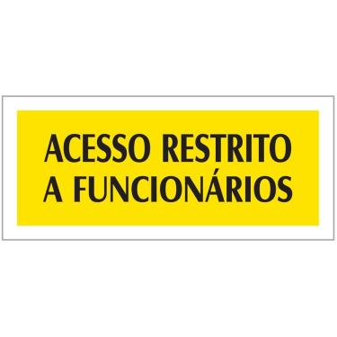 Imagem de Placa - Acesso Restrito A Funcionarios - Amarela / Em Ps 20 X 7Cm Emplac Br