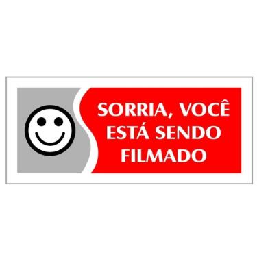 Imagem de Placa - Sorria Voce Esta Sendo Filmado - Vermelha / Em Ps 20 X 7Cm Emplac Br