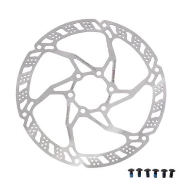 Imagem de DJC Disco de freio de bicicleta Disco de freio MTB Disco de freio 160 180 203 mm com 6 parafusos de aço inoxidável para rotor de freio de bicicleta de estrada (160 mm)