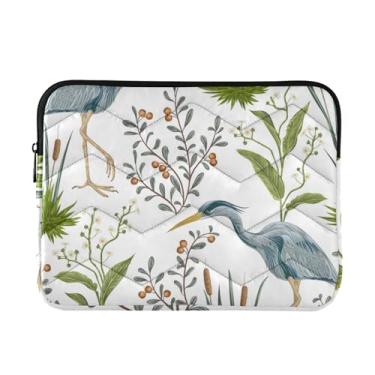 Imagem de Capa para laptop de 13 a 14 polegadas lindas capas para laptop Heron Bird Animal Swamp Plants Notebook Computer Pocket para viagens e negócios