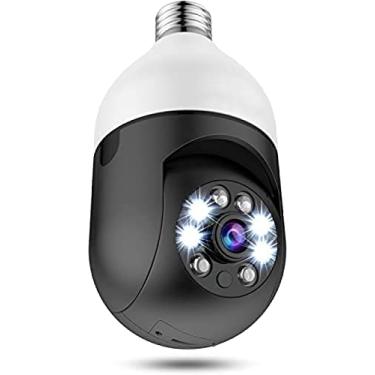 Imagem de Câmera IP panorâmica de 355 graus com panorâmica/inclinação, câmera de segurança com lâmpada 2,4 GHz WiFi 1080P Câmera de vigilância residencial inteligente com alarme de detecção de movim