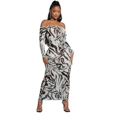Imagem de Camisa Feminina Zebra Striped Print Tie Backless Dress (Color : Black and White, Size : X-Small)