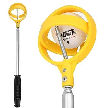 Imagem de PGM Recuperador de bola de golfe, telescópico de bola de golfe extensível de aço inoxidável para água, ferramenta de recuperação de bola de golfe com clipe de bloqueio, ferramenta de agarrar,
