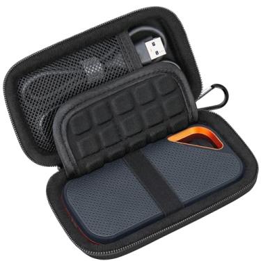 Imagem de Lacdo Estojo de transporte rígido para SanDisk Extreme Pro/SanDisk Extreme Portable SSD externo 500GB 1TB 2TB 4TB USB-C Unidade de estado sólido EVA À prova de choque Proteção Bolsa, Preto+Preto
