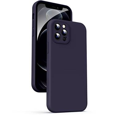 Imagem de Supdeal Capa de silicone líquido para iPhone 12 Pro Max, [proteção da câmera] [antiimpressão digital] [carregamento sem fio] capa protetora de 4 camadas, capa de microfibra integrada, 6,7 polegadas,