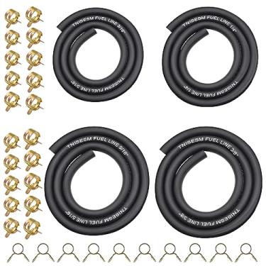 Imagem de Tnisesm Linha de mangueira de combustível de 4 tamanhos – 3/8" 5/16" 1/4" 3/16" ID mangueira tubo de gás 3 pés com 40 peças de braçadeiras para motores pequenos Kawasaki EZGO carrinho de golfe moto quadriciclo trator cortador de grama