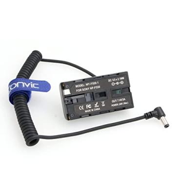 Imagem de NP-F550 Bateria falsa para adaptador de alimentação CC de 5,5 x 2,1 mm para Sony NP-F Seires NP-F570 F750 F770 NP-F960 NP-F970 para monitor de energia LED YN300 II YN-600 W260 CN-160 CN-126