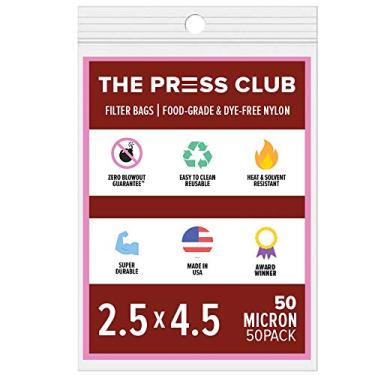 Imagem de 50 mícrons | Sacos de prensa de tela de filtro de chá de nylon premium | 6,3 cm x 11,4 cm | Pacote com 50 | Garantia Zero Blowout