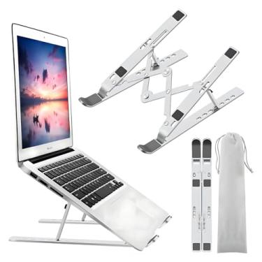 Imagem de Suporte Para Notebook Laptop Portátil Dobrável Alumínio Ajustável Compatível Com Tablet, MacBook Air Pro, HP, Lenovo, Dell, Asus.