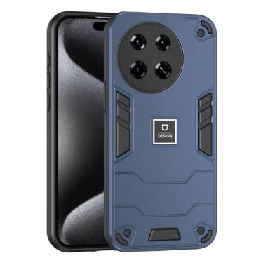 Imagem de Kukoufey Capa de celular compatível com Tecno Spark 20 Pro+ 4G, compatível com Tecno Spark 20 Pro Plus 4G KJ7, capa protetora 2 em 1 de camada dupla TPU + PC azul