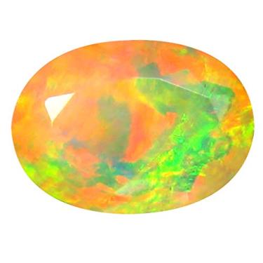 Imagem de 2,10 ct AAA+ Gem de qualidade corte oval (12 x 8 mm) opala arco-íris não aquecida genuína e extraída da pedra preciosa solta da Terra