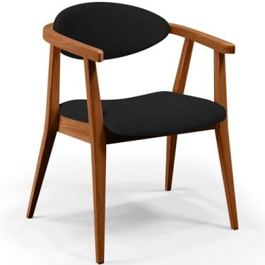 Imagem de Poltrona Decorativa Para Sala de Estar Jantar Cecília L02 Suede Preto - Lyam Decor