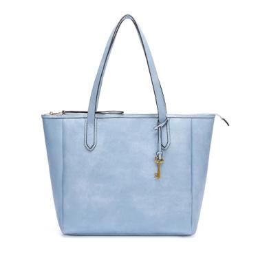 Imagem de BRASS TACKS Leathercraft Bolsas Femininas, Bolsa de Ombro Azul para Mulher, Tote Bag Couro PU para Notebook 15" - Trabalho, Faculdade, Viagem e Compras