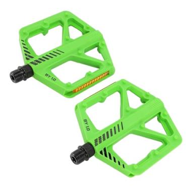 Imagem de Pedais Planos para Mountain Bike, Pedal Antiderrapante de Nylon Com Plataforma Grande para Controle Aprimorado de Bicicleta de Estrada (Verde)