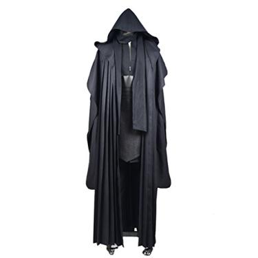 Imagem de CosDaddy® Fantasia masculina cosplay túnica uniforme cosplay versão linho, Preto, XL-men