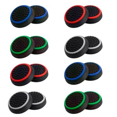 Imagem de 8 Pares Grip Borracha Silicone Botão Compatível Com Controle Gamer Borrachinha Protetor Analógico
