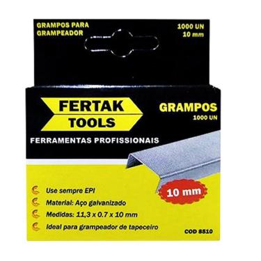 Imagem de Grampo 10Mm Tipo53 Grampeador Tapeceiro Caixa 1000Pçs Fertak