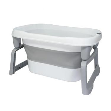 Imagem de KaBaby Banheira Dobrável Ofurô Infantil com Termômetro, Portátil, Cinza