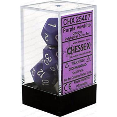 Imagem de Chessex CHX25407 Conjunto de dados opacos roxos/brancos