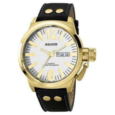 Imagem de Relógio MAGNUM análogo couro ma31524b dourado-Masculino