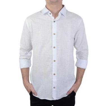 Imagem de Camisa Social Masculina Ogochi ML Slim Flame Branca - 001520-Masculino