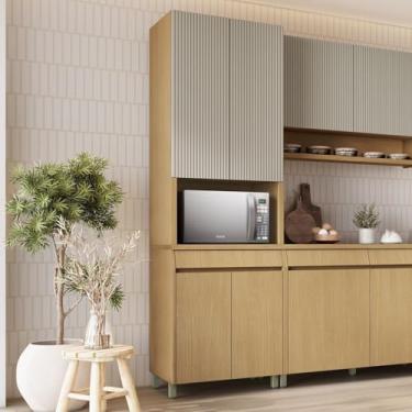 Imagem de Paneleiro 4 Portas 1 Gaveta Simone Mendes 100% Mdf Carvalho/Greige