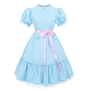 Imagem de Nuoqi Fantasia feminina Grady Twins Grady Twins vestido gêmeos fantasia de Halloween, Vestido adulto B azul, XX-Large