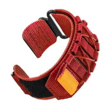 Imagem de Pulseira 20mm Loop Tracker Nylon LTimports compativel com Galaxy Watch 7/6/5/4/FE - Galaxy Watch 3 41mm - Galaxy Watch 42mm - Active 2 44mm - Active 40mm - Forerunner 55 158 165 245 645 (Vermelho)