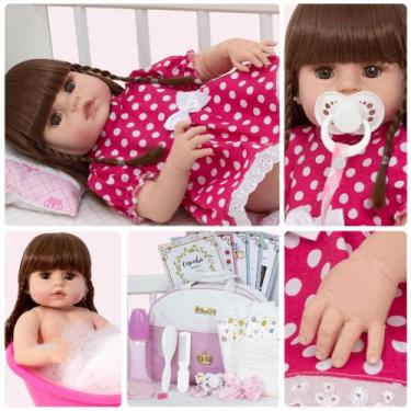 Imagem de Bebê Reborn Realista de Silicone 20 Itens Bolsa Maternidade - Cegonha 