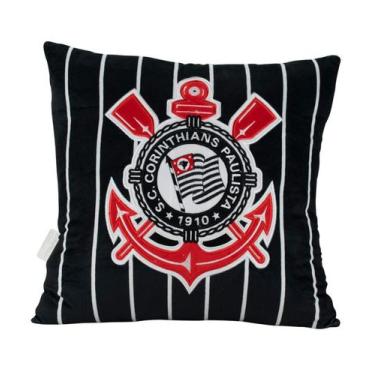 Imagem de Almofada Quadrada Escudo Time 36x36cm - Corinthians - Mileno