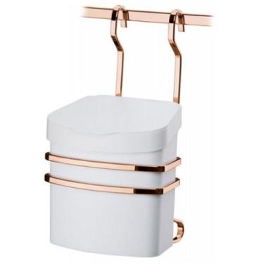 Imagem de Suporte Com Lixeira 2,5 Litros Para Barra Parede Cozinha Rose Gold - 2